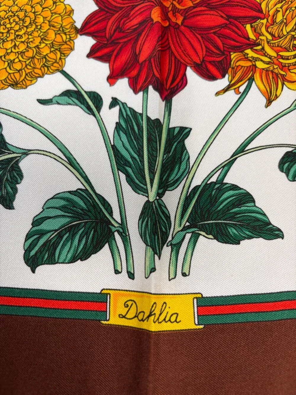 NWT Vintage Gucci “Dahlia” Silk Scarf 34